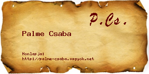 Palme Csaba névjegykártya